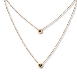 Kay Jewelers Black Diamond Choker Double Necklace 10K