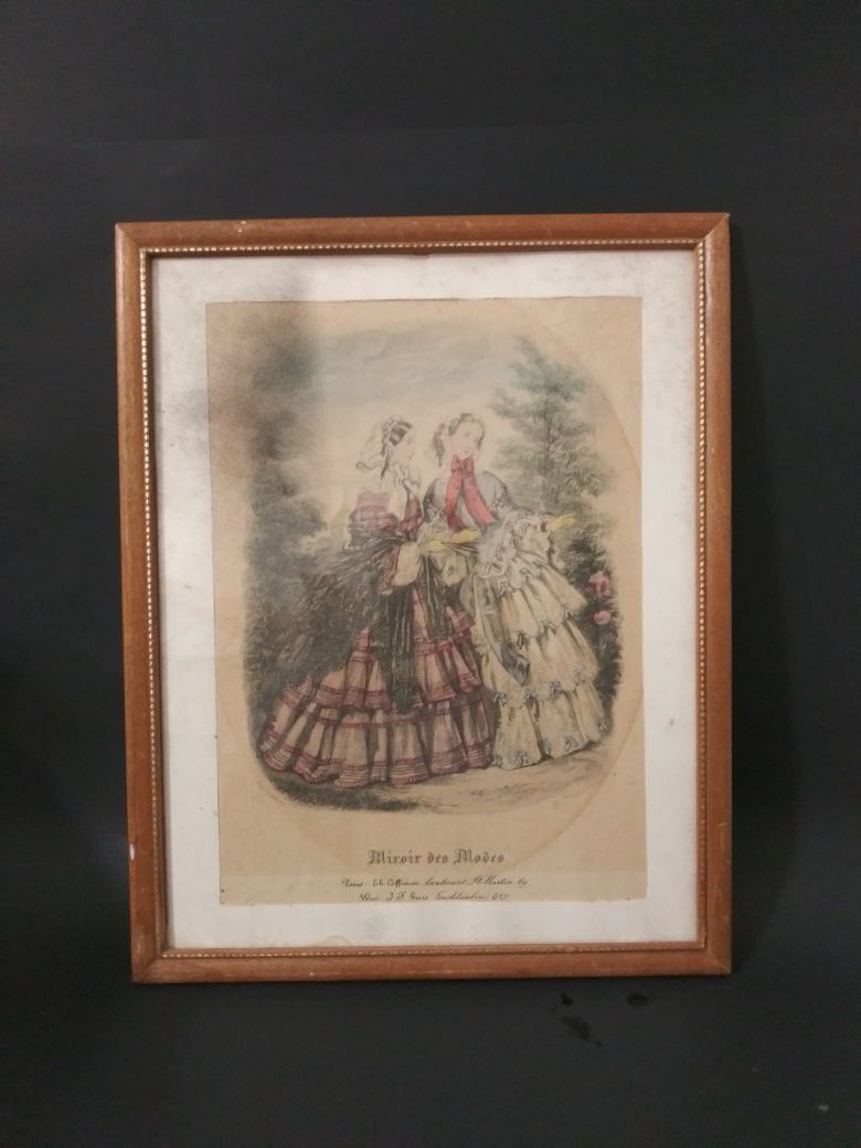 Miroir des Modes Framed French Fashion Art Prints Victorian 1800 Style.