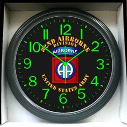 Army Airborne Glow In The Dark Wall Clock New