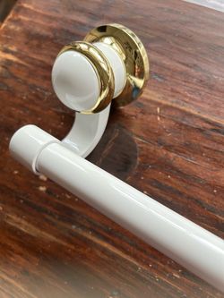 NEW! White and Gold Towel Rod