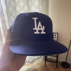 New Era Cooperstown Blue Dodger Fitted Hat (Size 7)