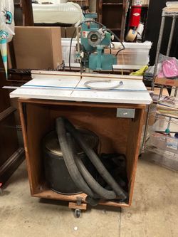 Vintage Black & Decker Model 1170 Radial Arm Saw w/ Dust Collection Cabinet