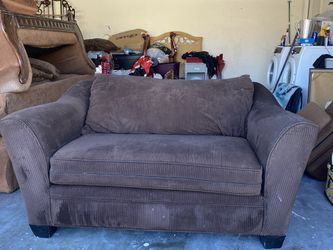 brown loveseat