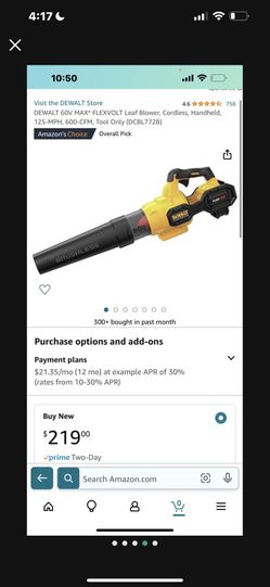 New Dewalt 60 Volt Blower 