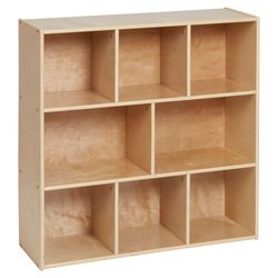 8-Cube Storage Cabinet – Natural Oak-Look Laminate Cube Organizer / Bookcase