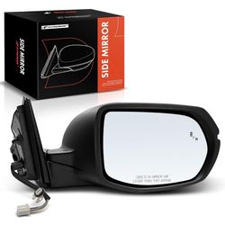 A-Premium Passenger Side Power Door Mirror - Compatible with Honda CR-V 2017-2022 - Heated Manual Folding Black Outside Rear View Mirror w/Turn Signal