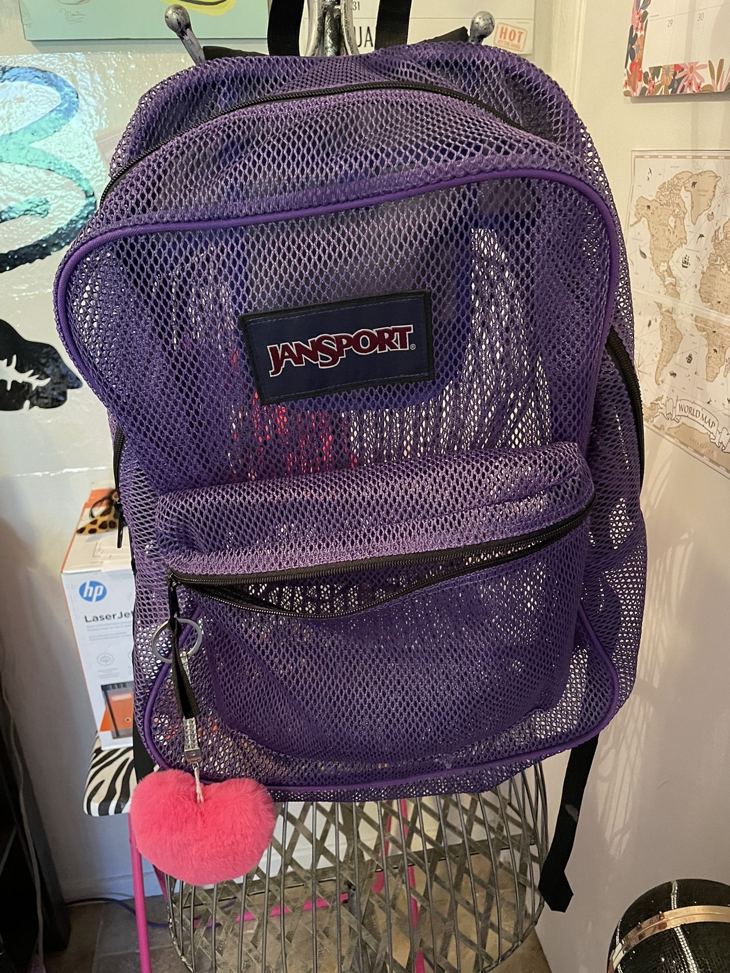 Jansport Purple Mesh Backpack