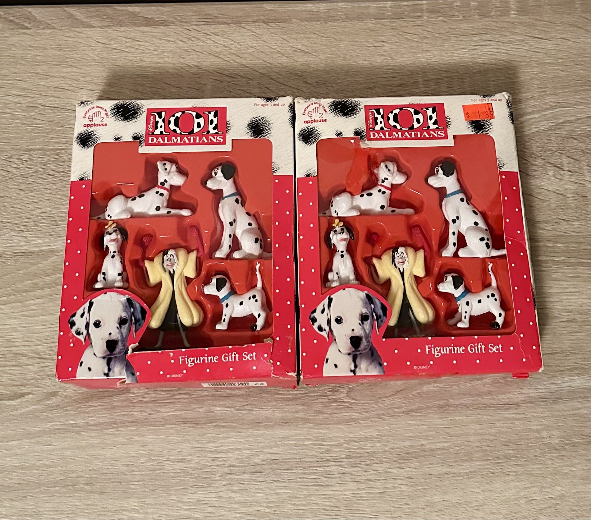 2 Vintage Disney 101 Dalmatians Figurine Gift Sets
