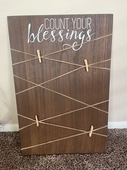 Count Your Blessings Wood Photo Display Board