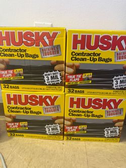Husky 42-Gallon Contractor Clean-Up Bags – 4 Boxes