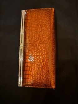 Mid-century modern leather clutch /  wallet