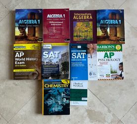 Textbook Lot - Math, Chemistry, SAT/AP Prep Books (Lot of 10)