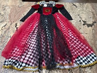 NEW Ravishing Queen of Hearts dress Halloween Costume for girls approximately a size medium to large possibly extra large girls