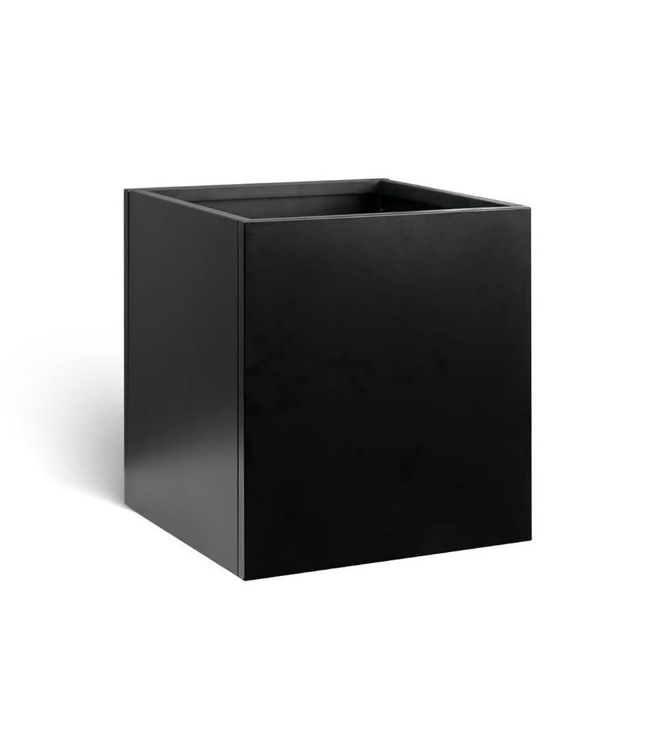 Steel Metal Planter Rectangular Indoor Black Planter Box Large Outdoor Planters Steel 17" x 17" x 18" Commercial Residential for Patio, Deck, Garden