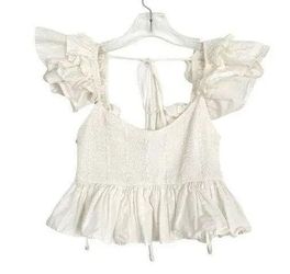 Zara Cream Ruffle Sleeve Blouse