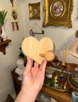 Wooden heart shaped wall hook
