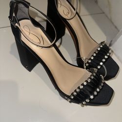 Sam Edelman Size 9.5 Women Heel Party Black Rhinestone Bling Dillards Evening Dress