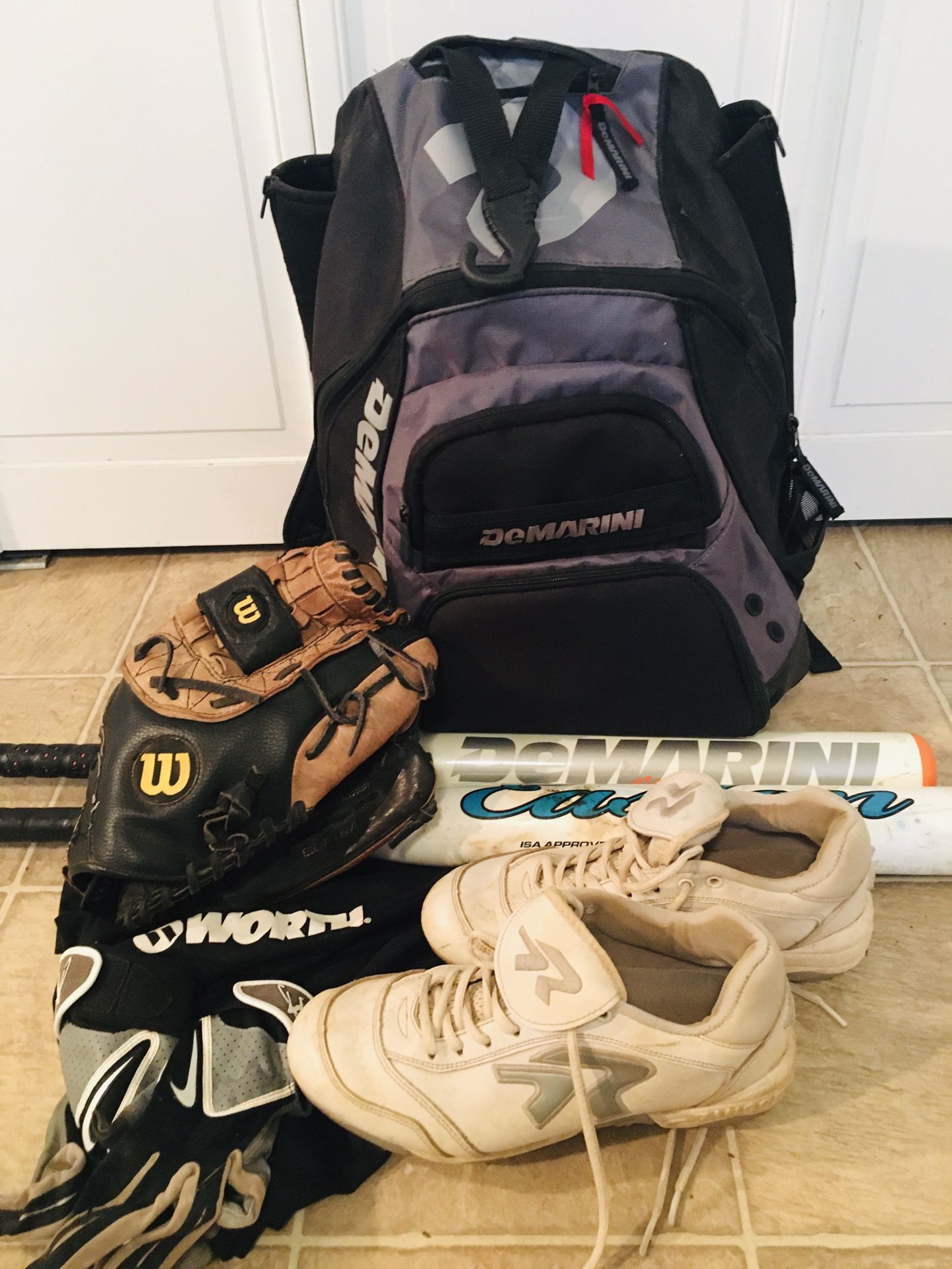 Fastpitch Softball Bat, Glove, Backpack, Cleats etc