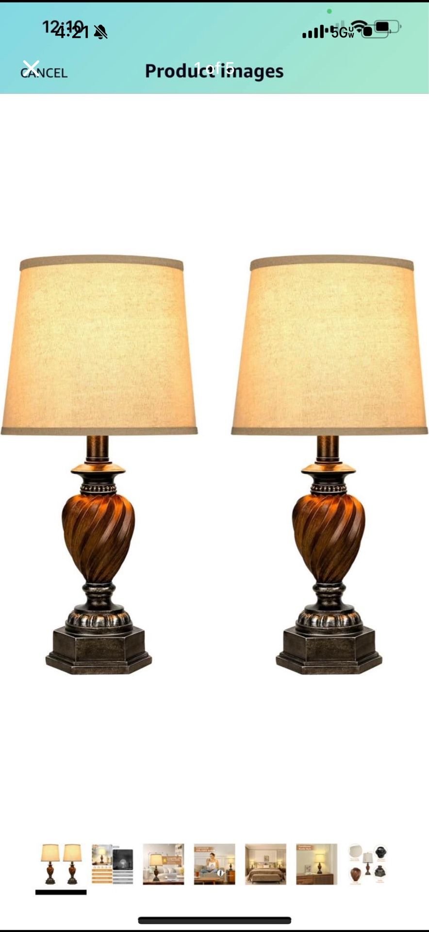 BesLowe Farmhouse Table Lamps for Bedroom Set of 2, Rustic Bedside Nightstand Lamps for Kids Room with Fabric Shades, Vintage End Table Lamps for Livi