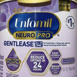 Baby Food- Enfamil Formula - Gentlease- Neuropro 20oz 