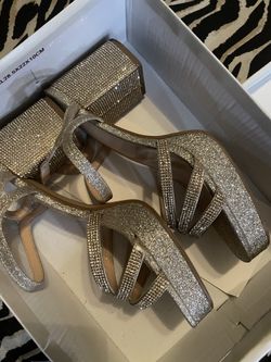 Gold High Heels Size 8 1/2