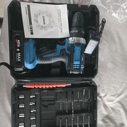 48V Cordless Drill Set with Battery, Charger & Case