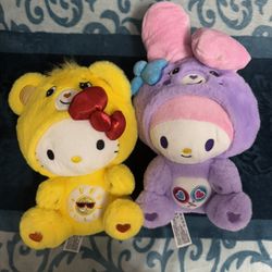 Hello Kitty x Care Bears My Melody Funshine Bear & Share Bear Plushies 2pk 