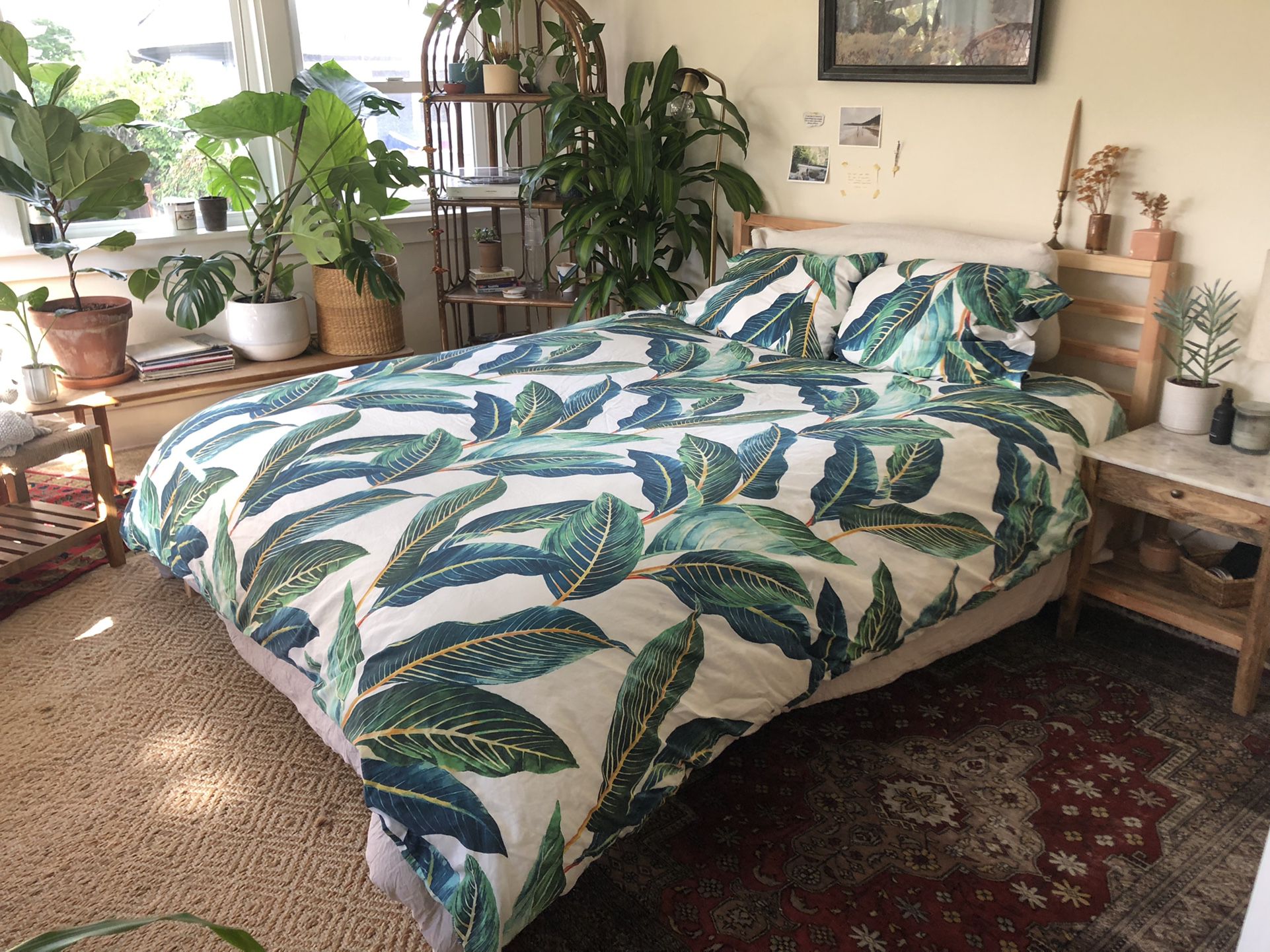 Jungle Boho Bedspread, Down Comforter, And Body Pillow