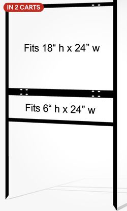 Real Estate Yard Sign Metal Frame, 18 × 24 Slide-In (1) Rider, Black (Pack of 2)