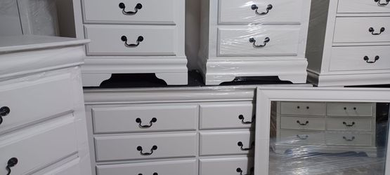 2 Nightstands Tall Dresser Chest  60inch Long Dresser