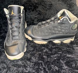 Jordan 13 black and light mint sneakers