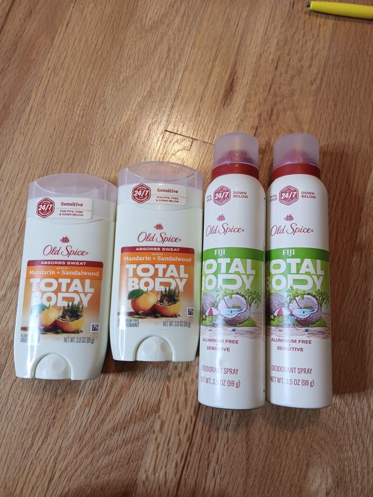 4 For $18 Old Spice Total Body Deodorant