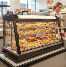 35" Food Display Warmer,3-Tier Countertop Warmers Display, Glass Showcase
with Removable Shelves,LED Lighting Pastry for Catering Pizza Buffet Restaur