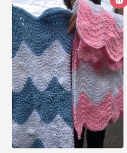 Hand knit baby blankets