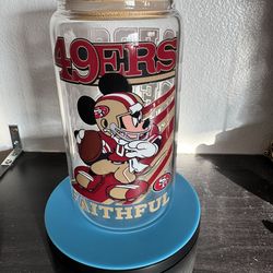 16oz glass mickey 49ers cup