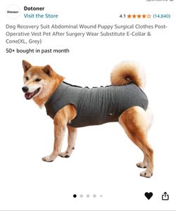 Dog Recovery Suit Abdominal Wound Puppy Surgical Clothes Post-Operative Vest Pet After Surgery Wear Substitute E-Collar & Cone