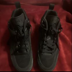 Jordan Spizike Black Mid Top Lace Up Basketball Sneakers for Men