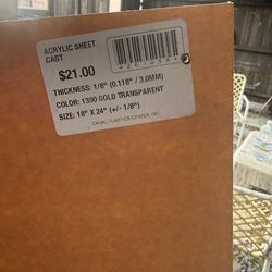 Gold yellow acrylic sheet 18x24”