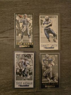 1992 And 1993 Gameday Emmitt Smith And Troy Aikman 4 Card Lot