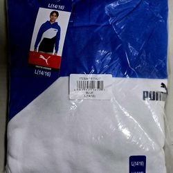 PUMA Youth Hoodie, Blue- Large 14/16