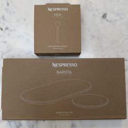 Nespresso View Collection Spoons + Barista Collection Tray Set