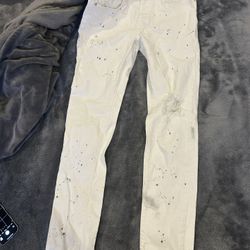 White Purple Jeans 