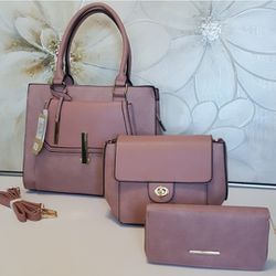 Handbags 3pcs sets Blush color
