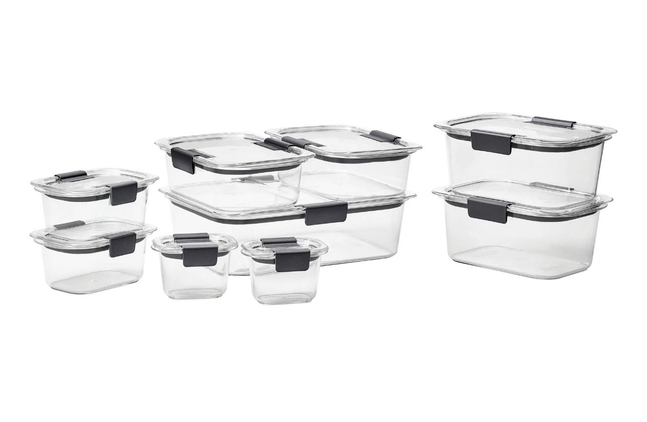Rubbermaid Brilliance Food Storage Containers, 18 Piece Set, Leak-Proof, BPA Free, Clear Tritan Plastic, Food Storage