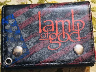Vintage lamb of god tru fold chain wallet