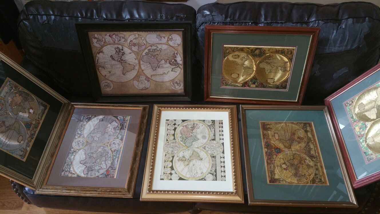 Assorted map decor pictures