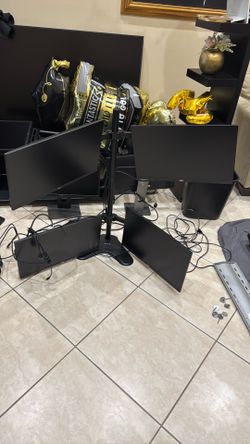 Quad Monitor Stand with Monitors Included