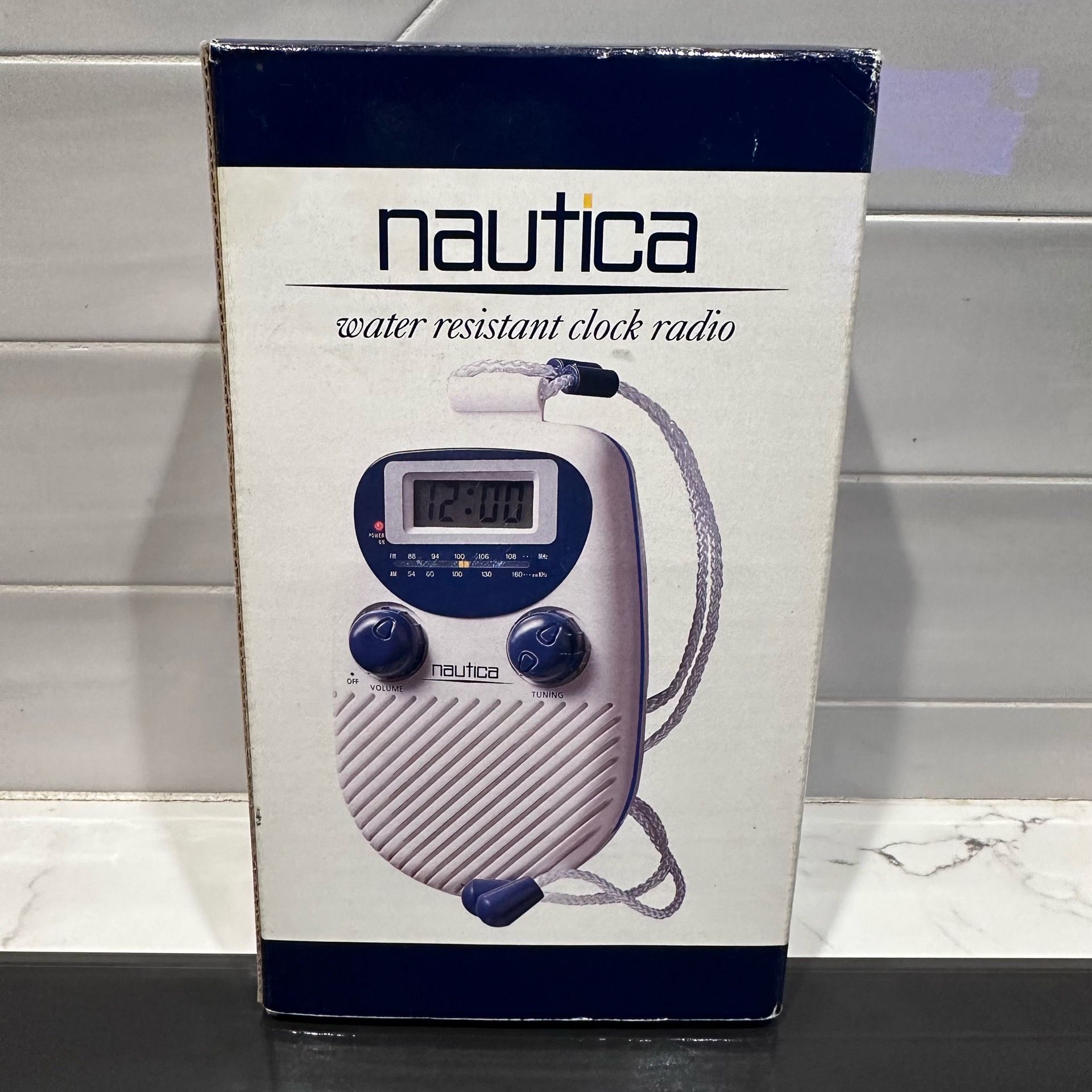 Vintage 90s Nautica Water Resistant Shower Radio new in box unused