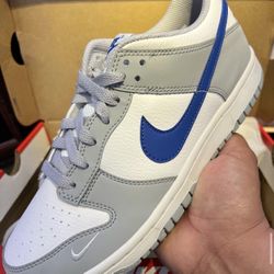 Nike Dunk Low Wolf Grey Royal Blue Size 7.0Y