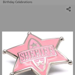 8 Pink Sheriff Badges 